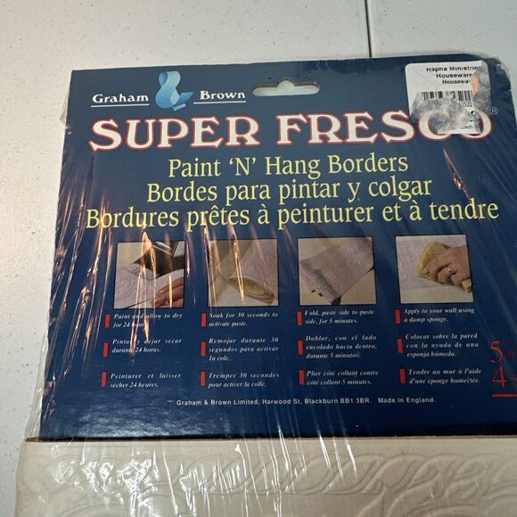 2 Super Fresco Paint N Hang Border Graham & Brown 5yds Leaf Design 4.5” 92779 - Picture 2 of 4